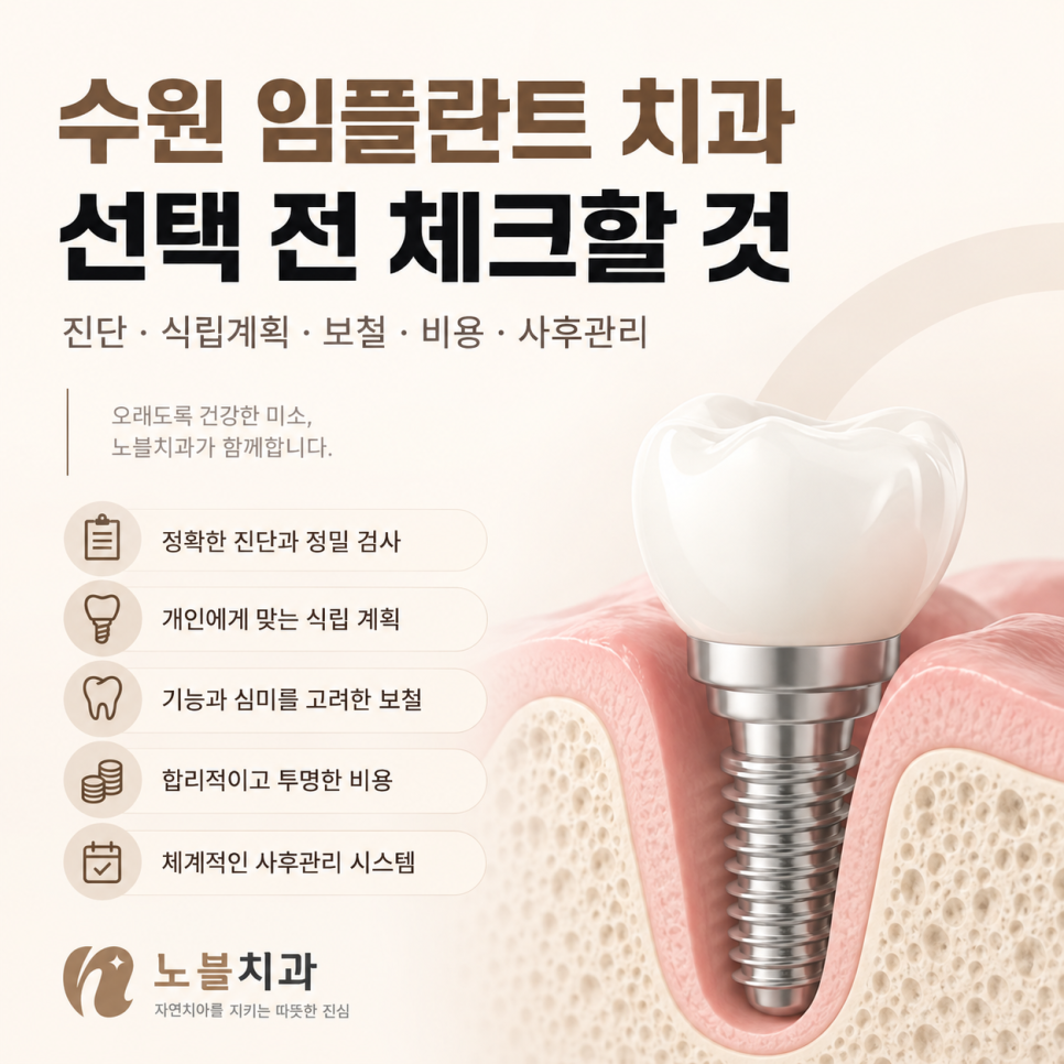 임플란트는 수술 전 계획부터 치료 후 관리까지 이어집니다.