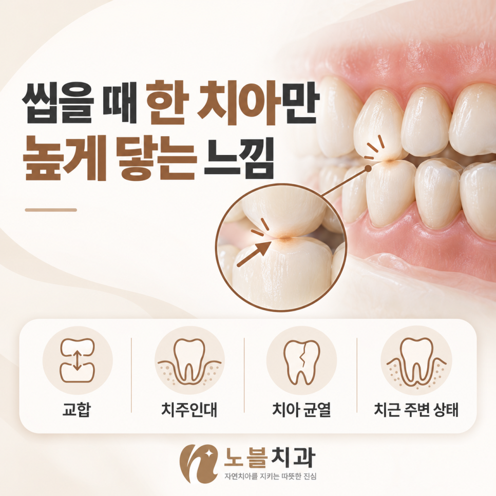 씹을 때 치아가 높게 닿는 느낌, 송죽동치과에서 확인할 원인