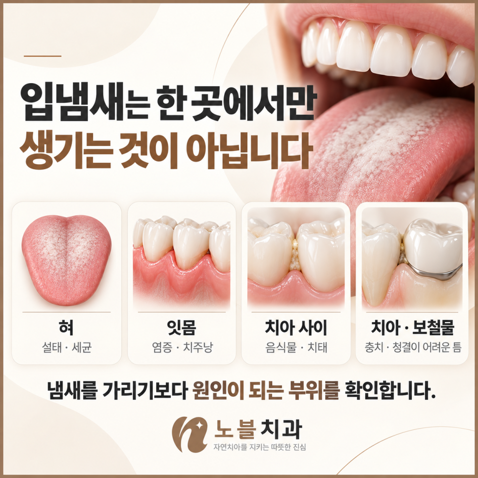 냄새를 가리기보다 원인이 되는 부위를 확인합니다.