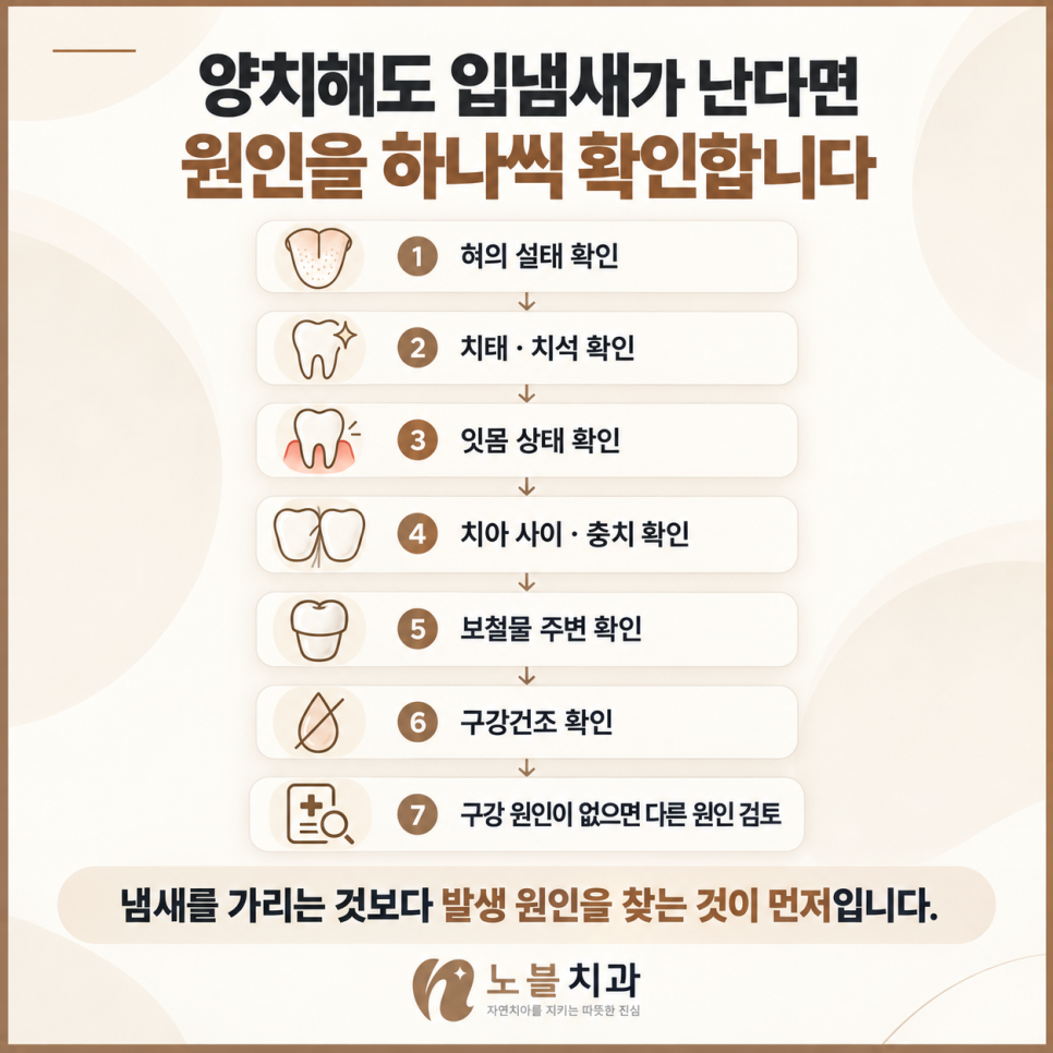 냄새를 가리는 것보다 발생 원인을 찾는 것이 먼저입니다.